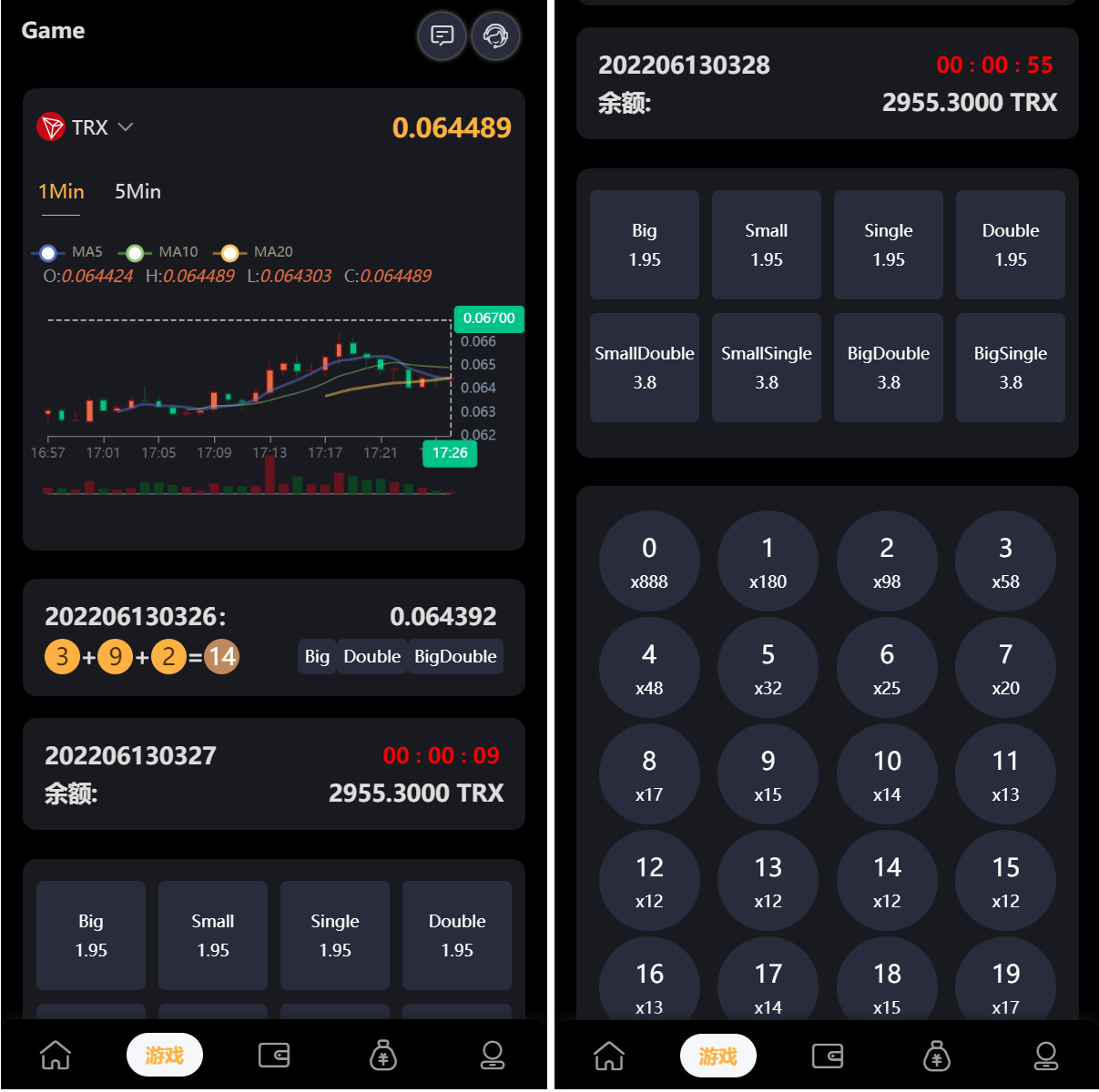 完整版APP区块链游戏源码,trx投注竞猜游戏,trx下注游戏,前端uinapp